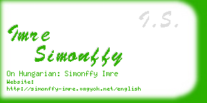 imre simonffy business card